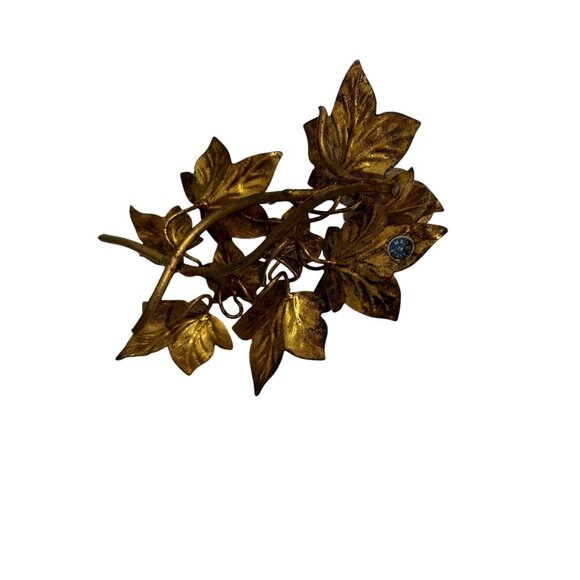 Embroidered Fall Table Runner & Gold Leaf Candle Holders Set - Picture 9 of 13